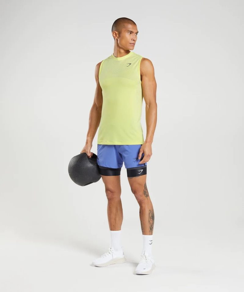 Men's Gymshark Apex Seamless Tanks Yellow | NZ 7HVWSJ